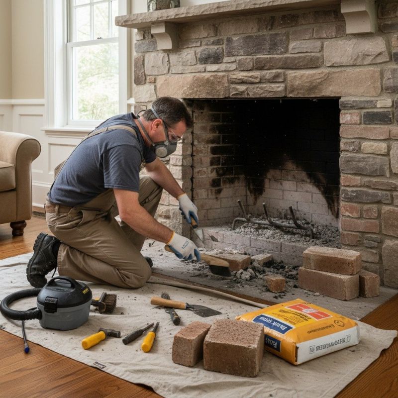 Brick Fireplace Installation